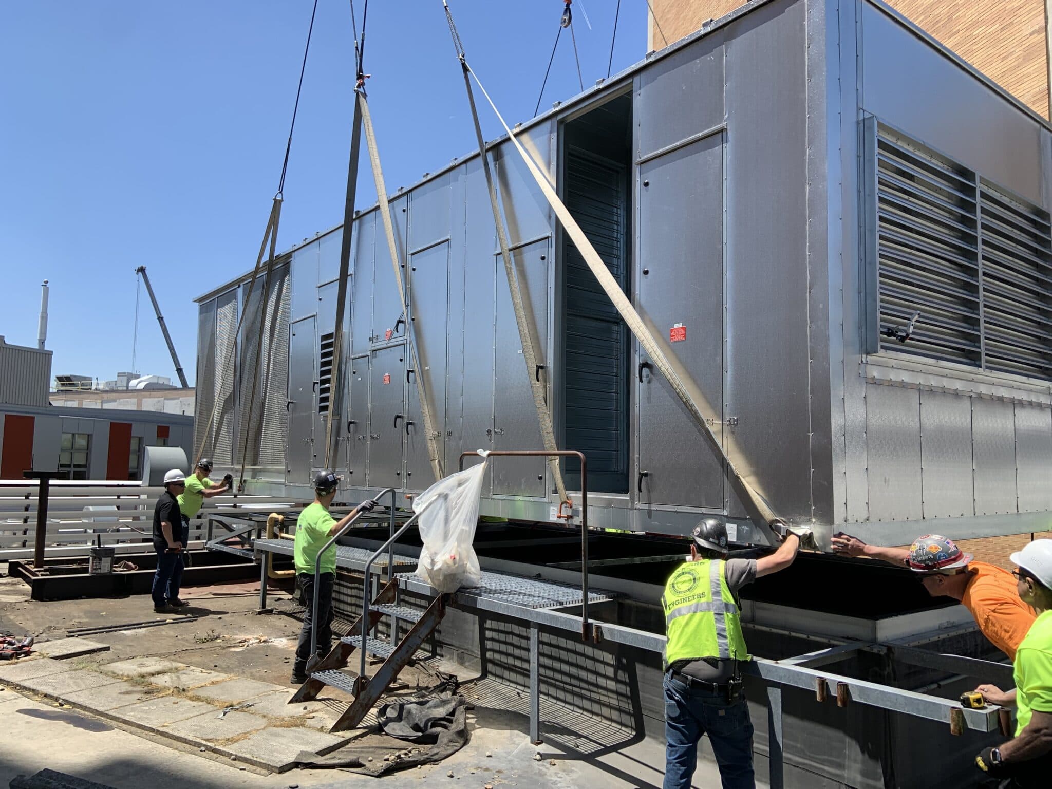 Seasons 4 rooftop unit being installed at Boston University's West Dining Hall